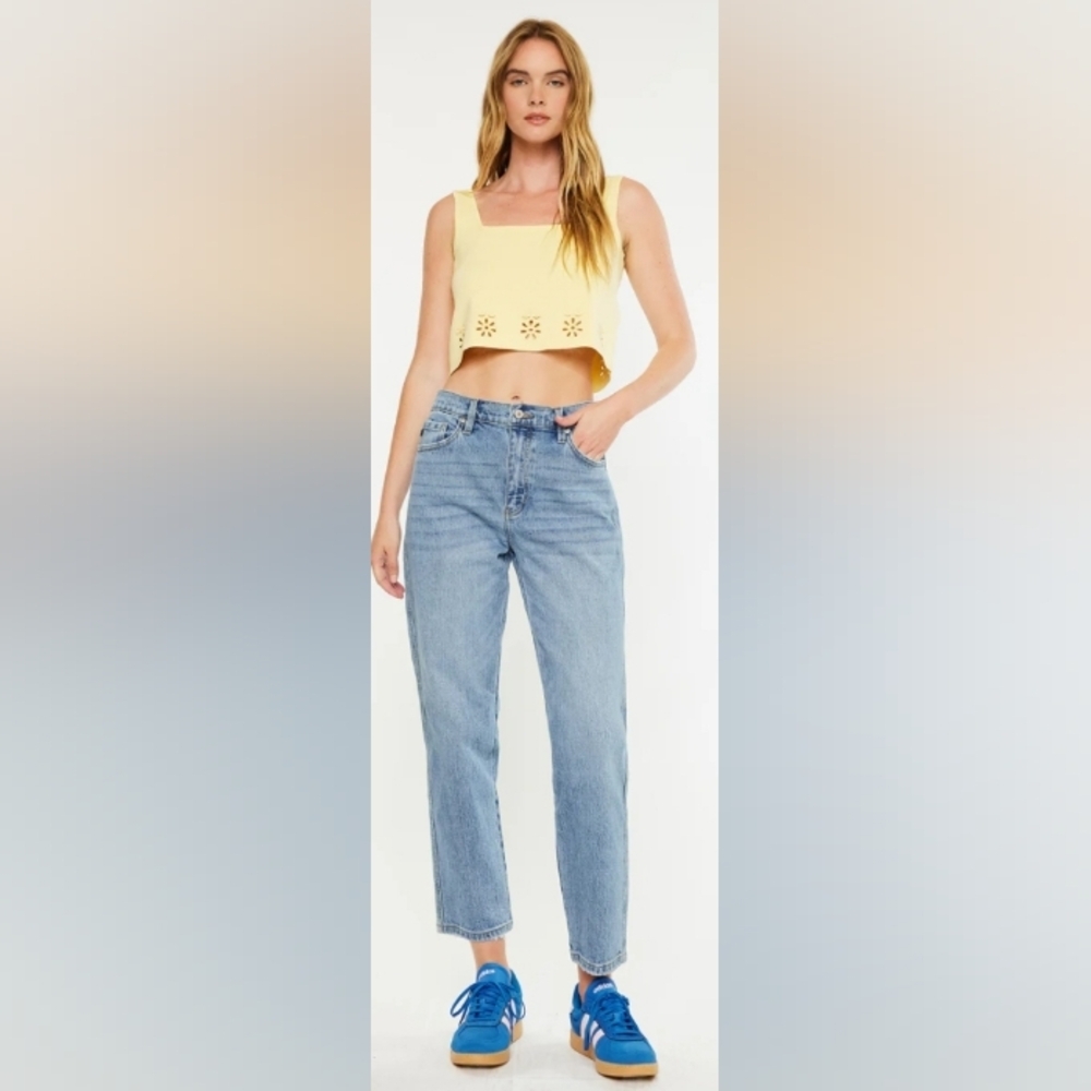 Kancan Gabby High Rise Slouch Fit Jeans In Medium Wash , Size 30.